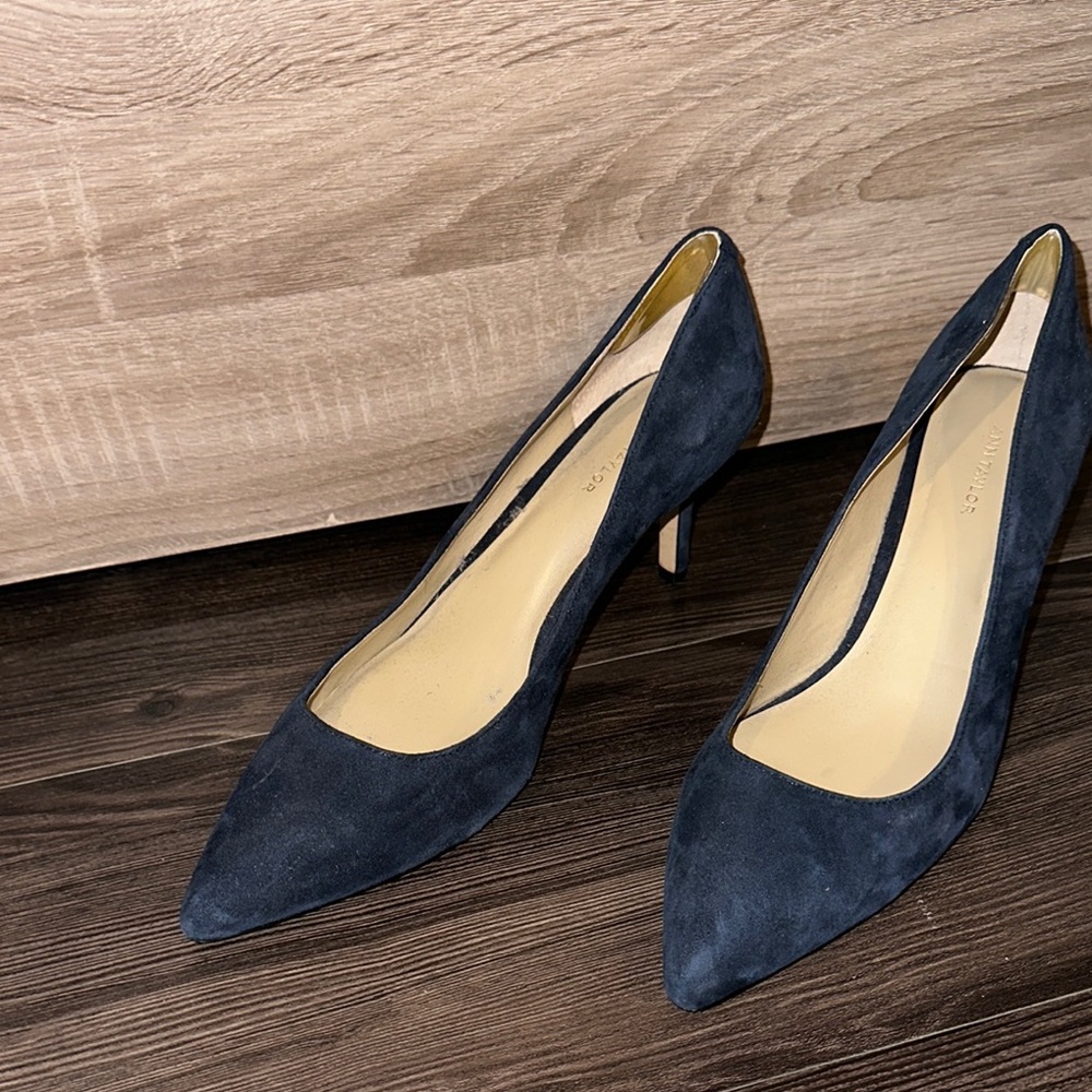 Ann Taylor Blue Suede High Heeled Pumps